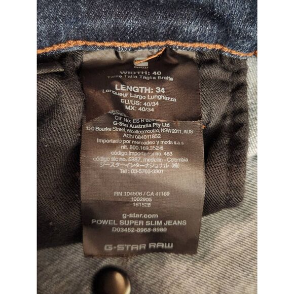 G-Star Raw Powel Super Slim Jean dark wash size 38x34* measured Zip pocket cargo - Picture 4 of 10